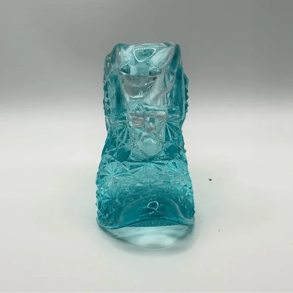 Fenton Aquamarine Blue Daisy + Button Cat Head Shoe - Marked, vintage, NO FLAWS - Picture 3 of 9